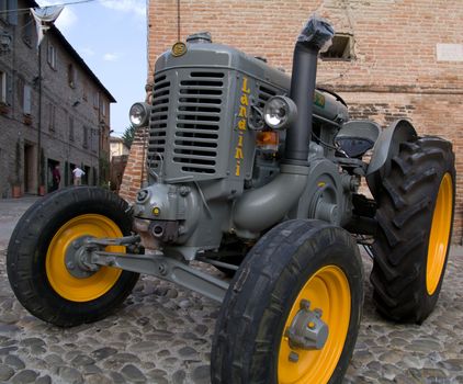 Old model of tractor, renovated to be in superb condition