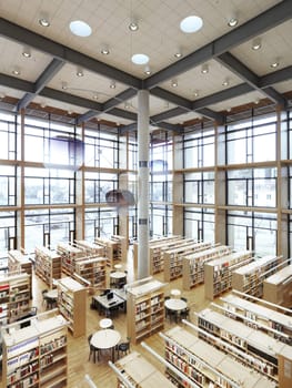 Interior from a modern library