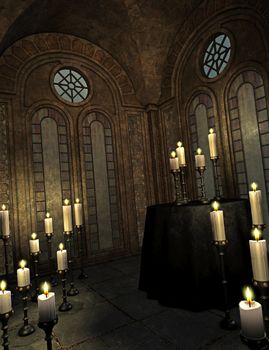 3d render of a spooky church