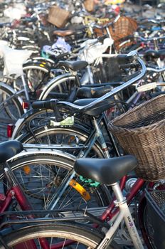 Bicycle parking lot in an ecological city