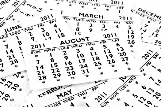 2011 calendar exteriors of the page. Month of August, the site is at the very top.