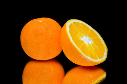 Orange isolated on black background
