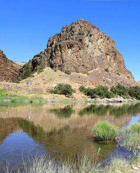 Reflection of Rocks on John Day River in Central Oregon