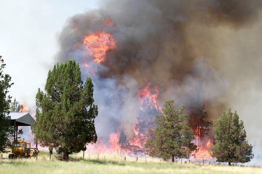 Lightning Strike Fire on Farmland in Central Oregon 2