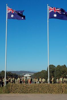 Australian soldiers in Canberra, they were preparing for some ceremony