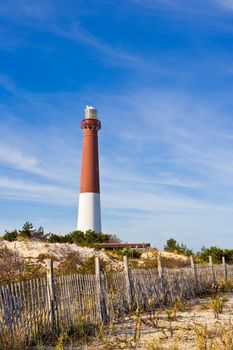 Barnegat Lighthouse in Barnegat Lighthouse State Park on Long Beach Island in New Jersey. This lighthouse in nicknamed "Old Barney"