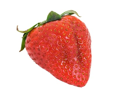 A strawberry isolated on a white background