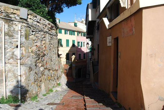 The city of Genoa with its palace, skyscraper and the acient quarter of Boccadasse