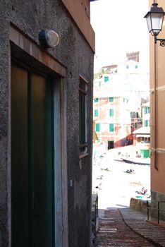 The city of Genoa with its palace, skyscraper and the acient quarter of Boccadasse