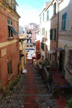 The city of Genoa with its palace, skyscraper and the acient quarter of Boccadasse