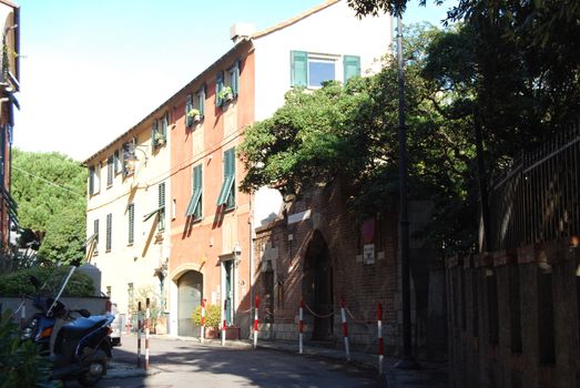 The city of Genoa with its palace, skyscraper and the acient quarter of Boccadasse