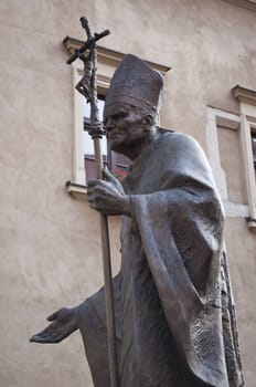 Statue of John Paul II in Krakow, Poland.