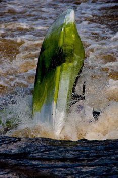 Competition of kayak freestyle on whitewater, Russia, Akulovka