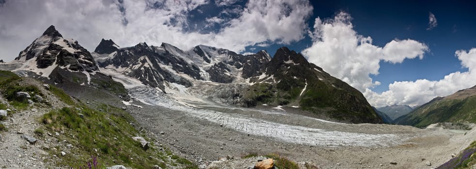 Caucasus Mountains in summer. Panorama