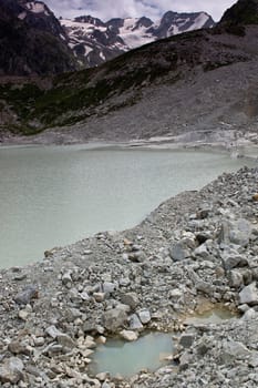 Mountain lake. Caucasus mountains, summer