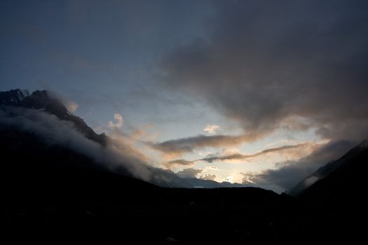 Sunset in Caucas Mountains