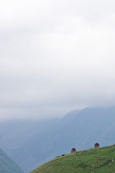 Idyllic landscape in Caucasus mountains, summer