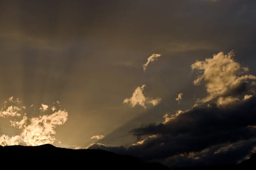 Sunset in Caucasus Mountains