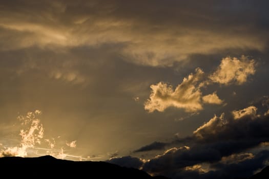 Sunset in Caucasus Mountains