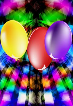 Abstract celebratory illustration with balloons for placing of your text