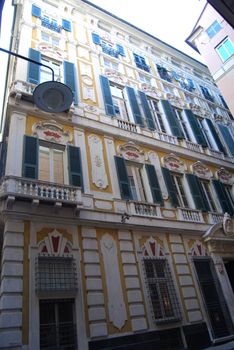 The city of Genoa with its palace, skyscraper and the acient quarter 