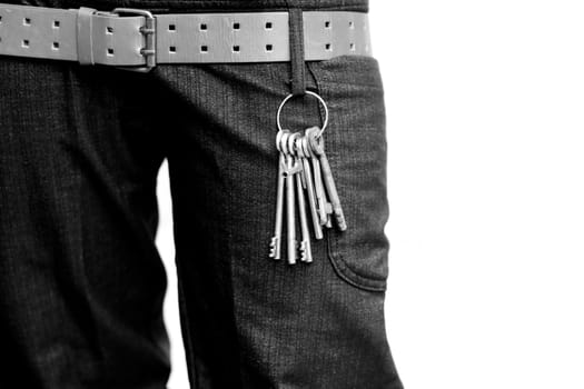 Several keys on a trousers
