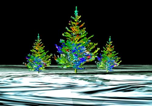 creative abstract images of Christmas trees