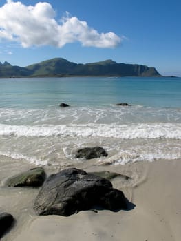 Picturesque landscape at Norway beach