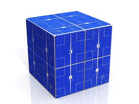 a blue solar cell cube
