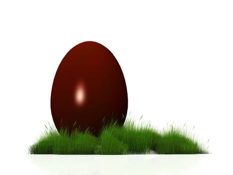 a big chocolate egg in grass