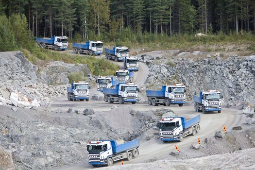 Group of Land Vehicles at a Construction Site