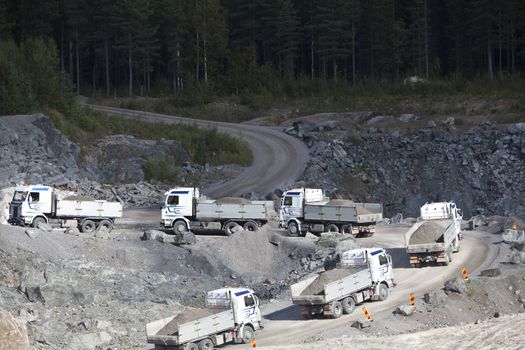 Group of Land Vehicles at a Construction Site