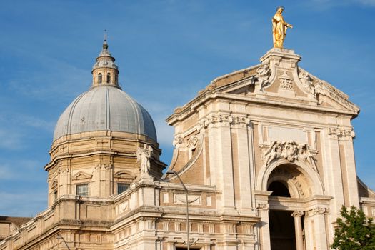 Basilica of Santa Maria degli Angeli near Assisi was contructed in 16th century on the place where Saint Francis started his religious movement. The present Basilica was erected over the cell where the Saint died and over the Portiuncula chapel, which is situated immediately under the cupola.