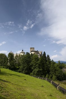 Beautiful view of the old castle located on the shores of Lake