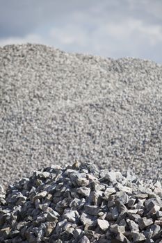 Pile of Gravel in a Rock Landscape