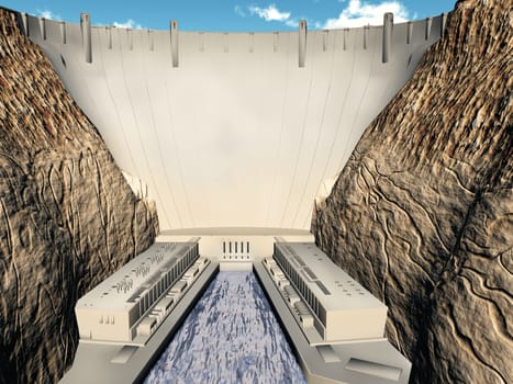 a hydroelectric dam and power station