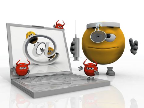 Dr.  Smiley anti virus and an infected computer
