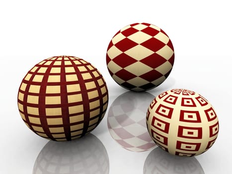 balls  of wood with different textures