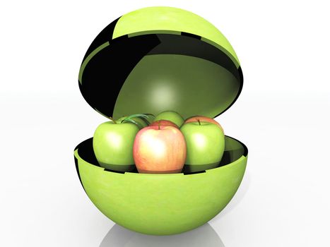 apples in an apple metal