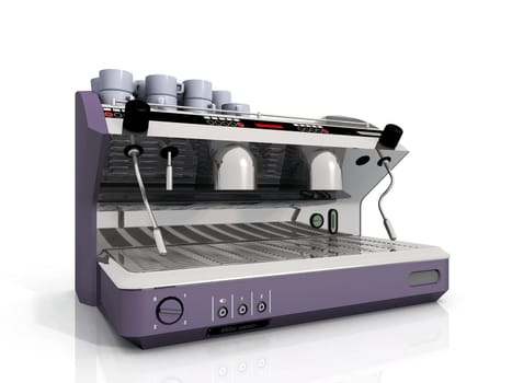 one industrial coffee machine and cup