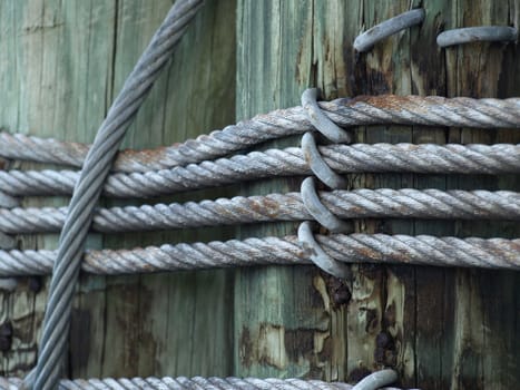 Wooden dock piers shown up close