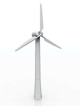 a wind turbine on a white background