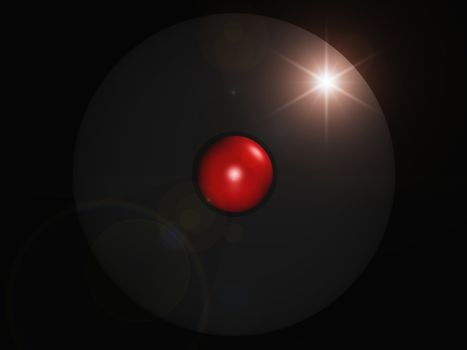 hydrogen atom on a black background