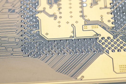 A close up of a computer circuit.