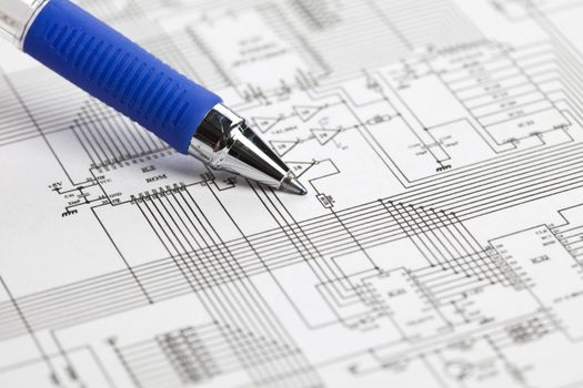 An electronic schematic diagram. Ideal technology background