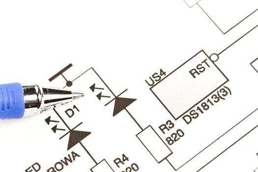 An electronic schematic diagram. Ideal technology background