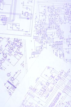 An electronic schematic diagram. Ideal technology background.