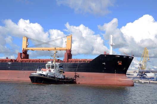 Baltic sea big port Klaipeda in Lithuania