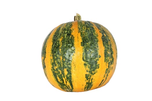 Yellow green ripe pumpkin isolated on white
