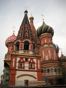 Church, Pokrovsk, a cathedral, Moscow, summer, a temple, Christianity, red, the area, domes, a monument